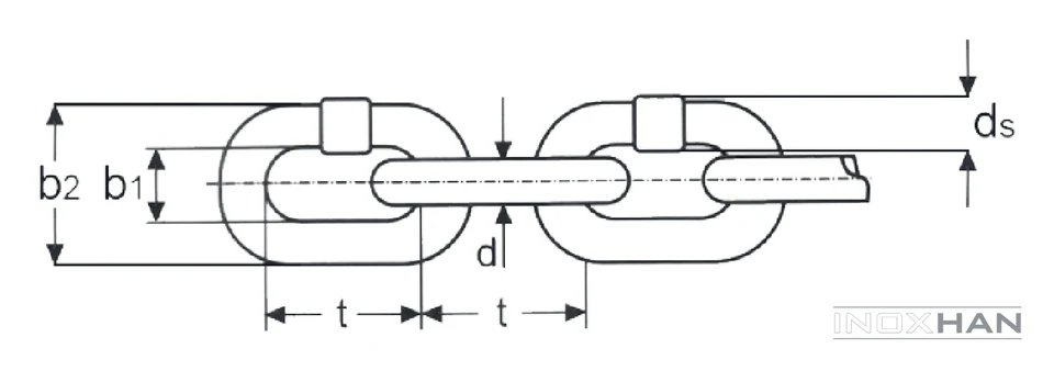 INOX Zincir teknik çizimi